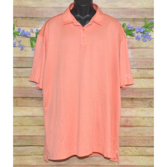 Callaway Opti Dri Mens Golfing Polo Shirt Size 2XLT Logo Stretch 1/4 Button - Picture 1 of 8